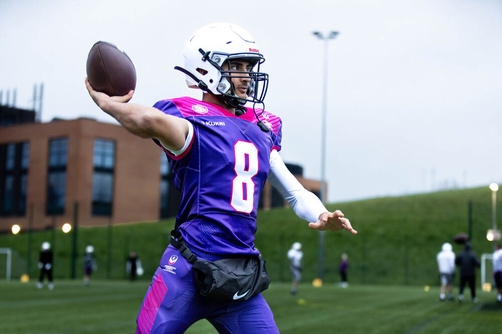 Adam Hydari throwing during training